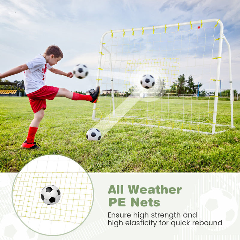 2-In-1 Kids Soccer Rebounder and Soccer Goal with Adjustable Height